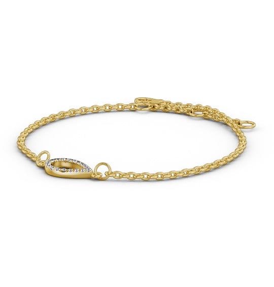 Pear Design Delicate Diamond Bracelet 18K Yellow Gold BRC10_YG_THUMB1 