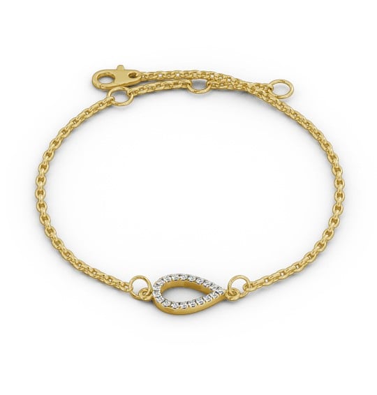 Pear Design Delicate Diamond Bracelet 18K Yellow Gold BRC10_YG_THUMB2 