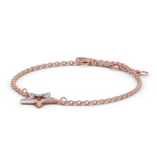 Star Design Delicate 0.18ct Diamond Bracelet 9K Rose Gold BRC11_RG_THUMB1 