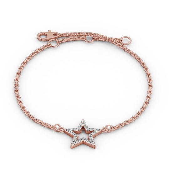  Star Design Delicate 0.18ct Diamond Bracelet 18K Rose Gold - Amelia BRC11_RG_THUMB2 