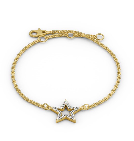 Star Design Delicate 0.18ct Diamond Bracelet 9K Yellow Gold BRC11_YG_THUMB2 