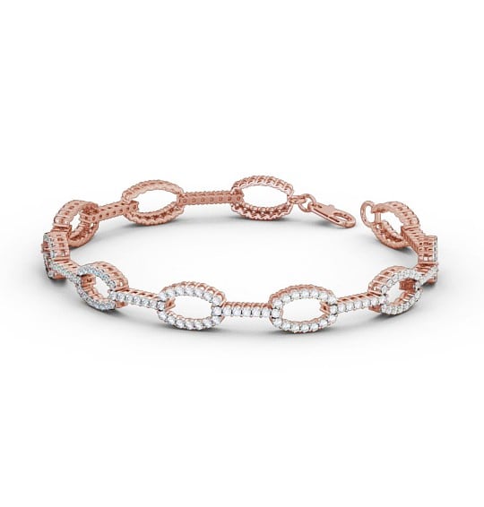 Designer Round Diamond Glamorous Bracelet 18K Rose Gold BRC12_RG_THUMB1 