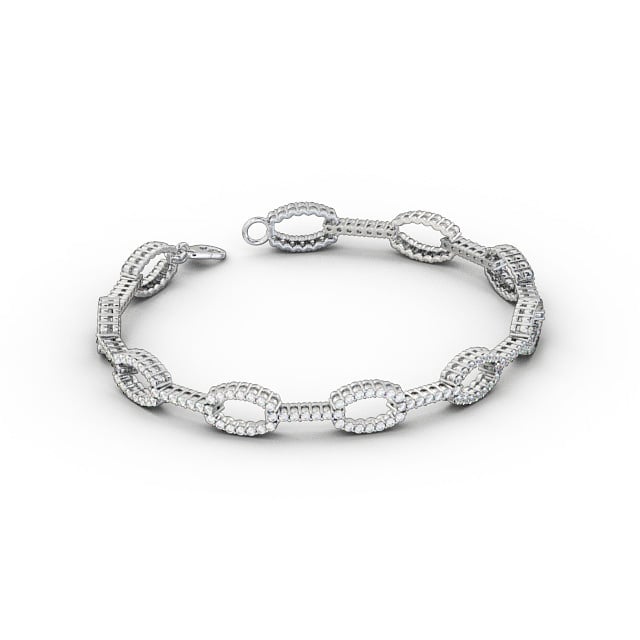 Designer Round Diamond Bracelet 9K White Gold - Carmela BRC12_WG_FLAT
