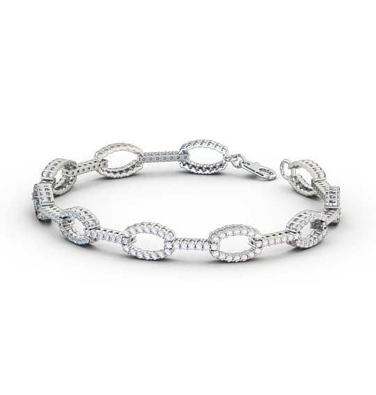 Designer Round Diamond Glamorous Bracelet 18K White Gold BRC12_WG_THUMB1 