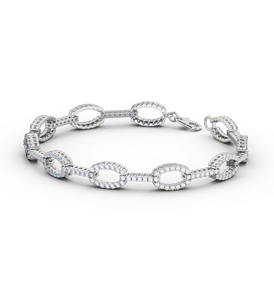 Designer Round Diamond Glamorous Bracelet 18K White Gold BRC12_WG_THUMB1