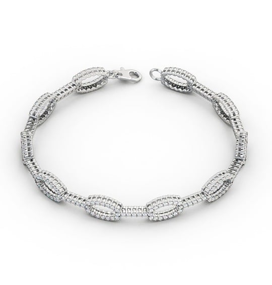 Designer Round Diamond Glamorous Bracelet 9K White Gold BRC12_WG_THUMB2 