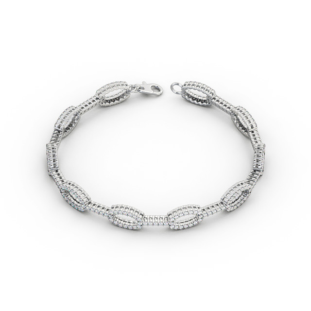 Designer Round Diamond Bracelet 9K White Gold - Carmela BRC12_WG_UP