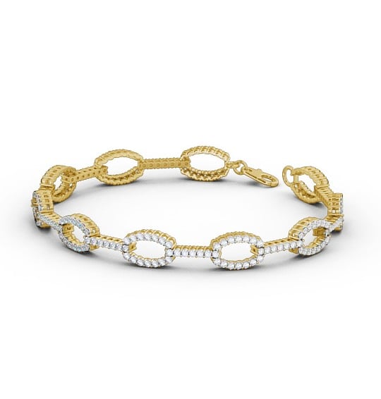 Designer Round Diamond Glamorous Bracelet 18K Yellow Gold BRC12_YG_THUMB1 