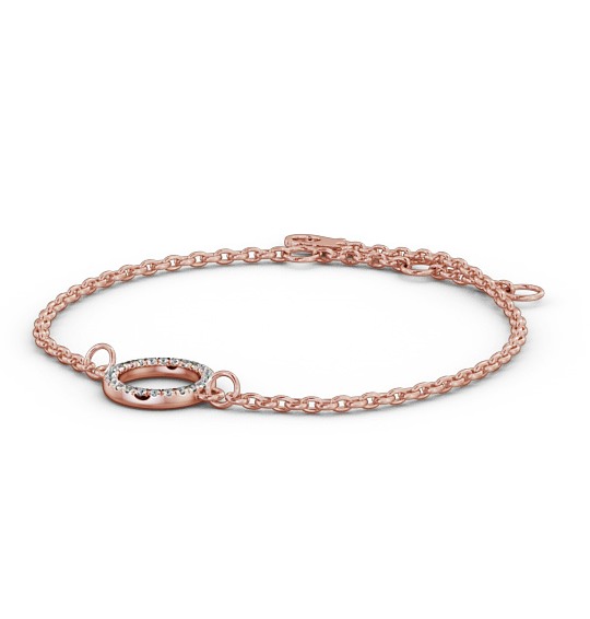 Circle Design Delicate Diamond Bracelet 18K Rose Gold BRC13_RG_THUMB1