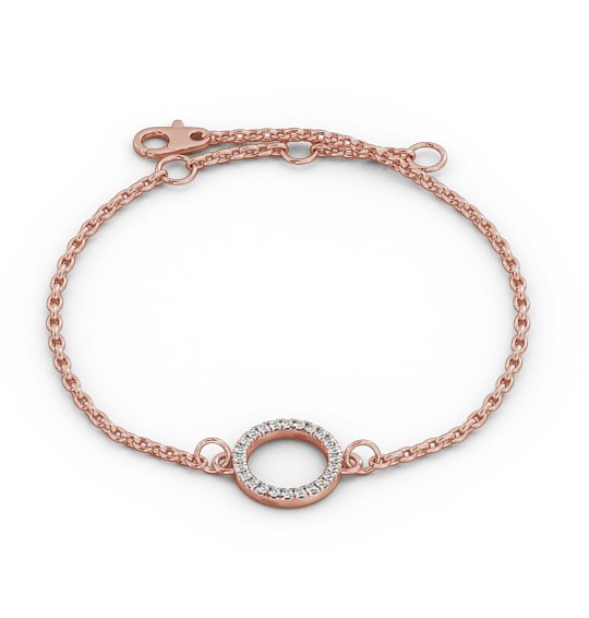 Circle Design Delicate Diamond Bracelet 18K Rose Gold BRC13_RG_THUMB2 