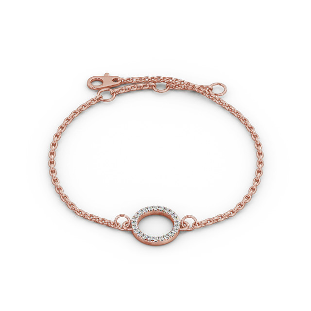 Circle Design Delicate Diamond Bracelet 9K Rose Gold - Fiorella BRC13_RG_UP