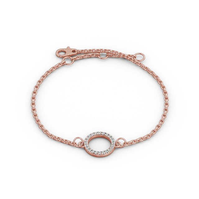 Circle Design Delicate Diamond Bracelet 9K Rose Gold Fiorella