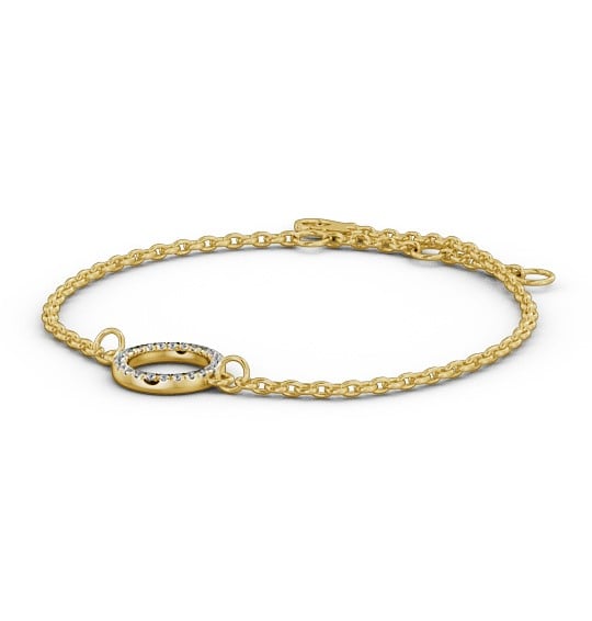 Circle Design Delicate Diamond Bracelet 18K Yellow Gold BRC13_YG_THUMB1 