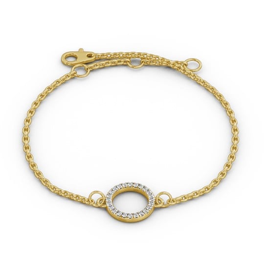  Circle Design Delicate Diamond Bracelet 18K Yellow Gold - Fiorella BRC13_YG_THUMB2 