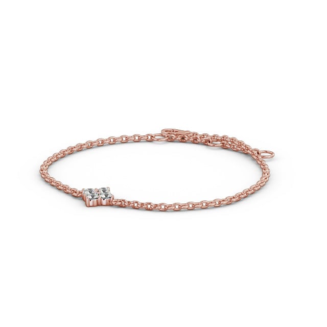 Cluster Style Delicate Diamond Bracelet 18K Rose Gold - Lorraine BRC14_RG_SIDE