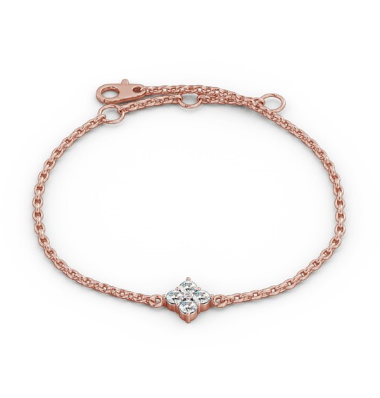 Cluster Style Delicate Diamond Bracelet 18K Rose Gold BRC14_RG_THUMB2 