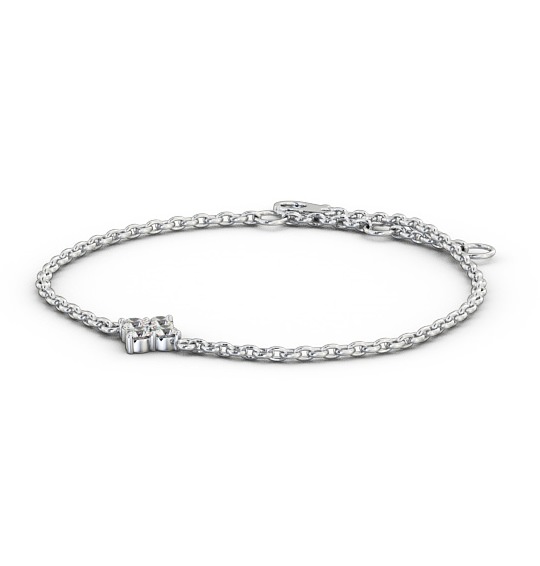 Cluster Style Delicate Diamond Bracelet 9K White Gold BRC14_WG_THUMB1 