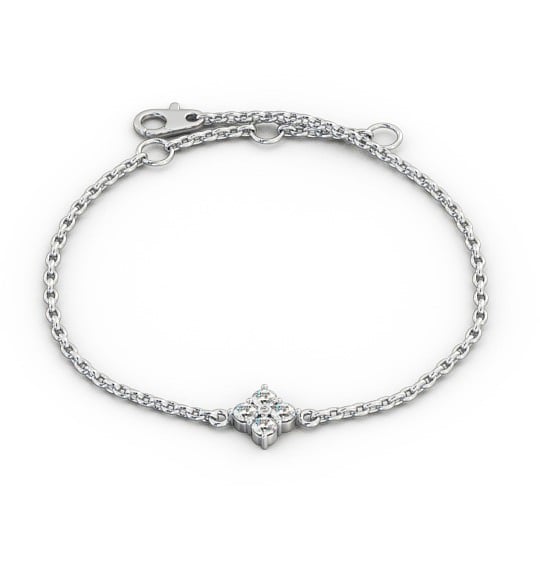 Cluster Style Delicate Diamond Bracelet 18K White Gold BRC14_WG_THUMB2 