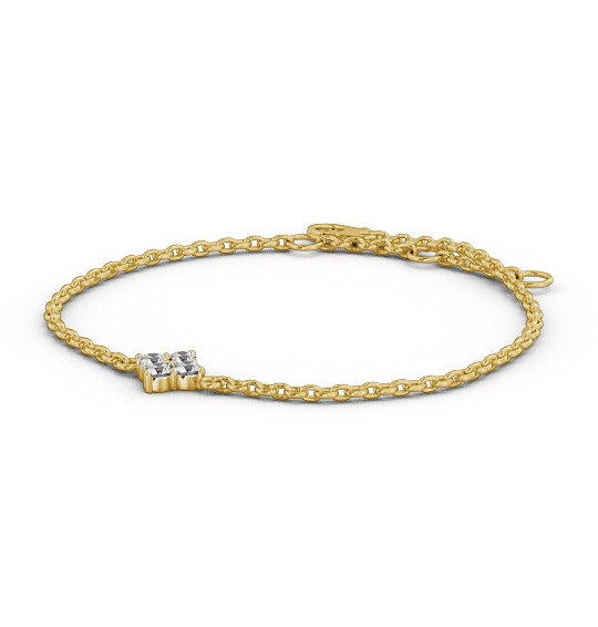 Cluster Style Delicate Diamond Bracelet 9K Yellow Gold BRC14_YG_THUMB1