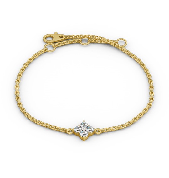 Cluster Style Delicate Diamond Bracelet 9K Yellow Gold BRC14_YG_THUMB2 