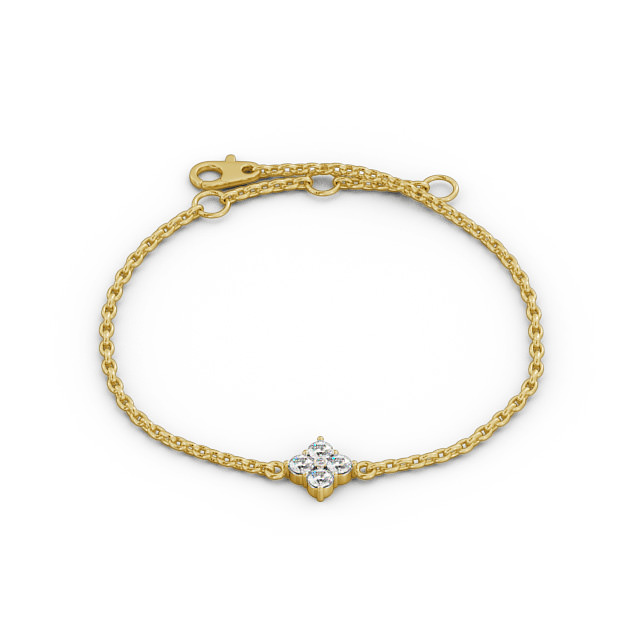 Cluster Style Delicate Diamond Bracelet 18K Yellow Gold - Lorraine BRC14_YG_UP