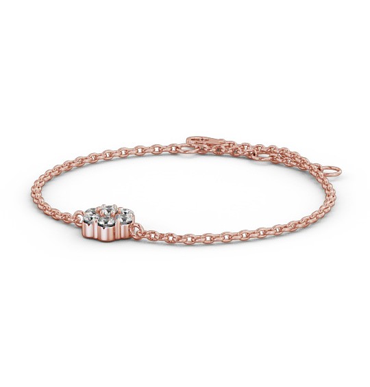  Cluster Style Delicate Diamond Bracelet 18K Rose Gold - Bonita BRC15_RG_THUMB1 
