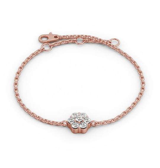 Cluster Style Delicate Diamond Bracelet 18K Rose Gold BRC15_RG_THUMB2 