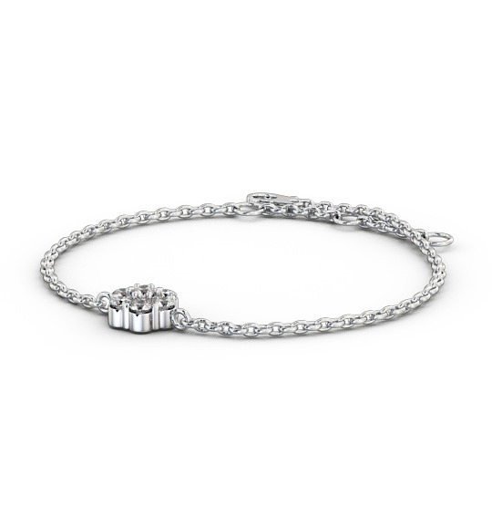 Cluster Style Delicate Diamond Bracelet 18K White Gold BRC15_WG_THUMB1 