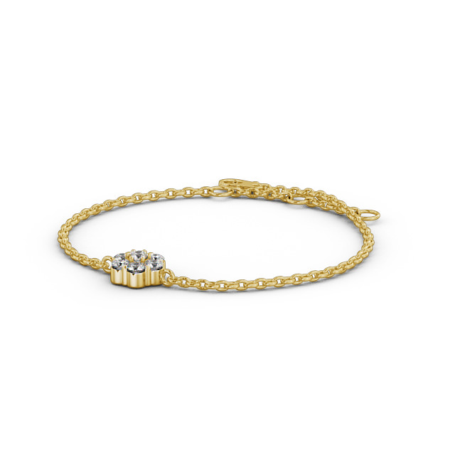 Cluster Style Delicate Diamond Bracelet 9K Yellow Gold - Bonita BRC15_YG_SIDE