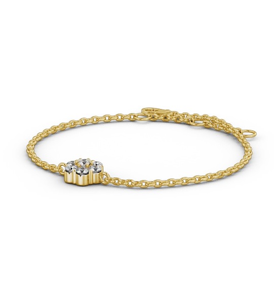 Cluster Style Delicate Diamond Bracelet 18K Yellow Gold BRC15_YG_THUMB1