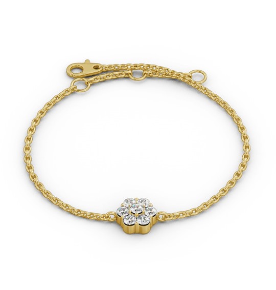 Cluster Style Delicate Diamond Bracelet 9K Yellow Gold BRC15_YG_THUMB2 