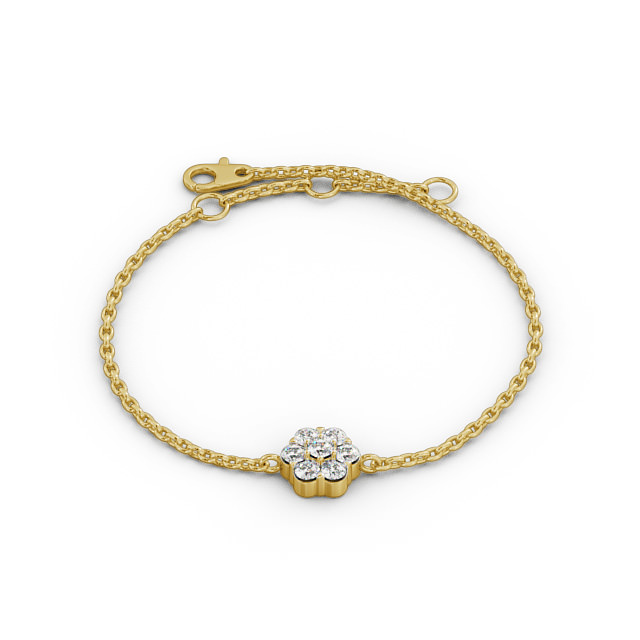 Cluster Style Delicate Diamond Bracelet 9K Yellow Gold - Bonita BRC15_YG_UP