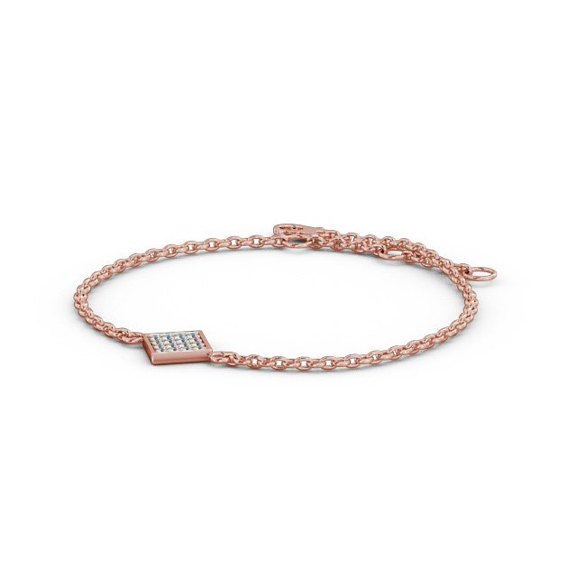 Cluster Style Delicate Diamond Bracelet 9K Rose Gold - Cora BRC16_RG_SIDE