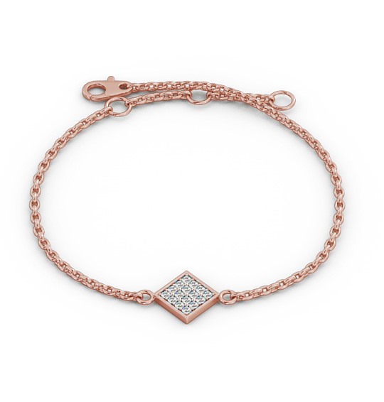  Cluster Style Delicate Diamond Bracelet 18K Rose Gold - Cora BRC16_RG_THUMB2 