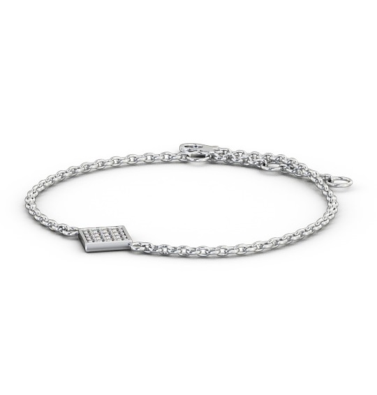 Cluster Style Delicate Diamond Bracelet 9K White Gold BRC16_WG_THUMB1 