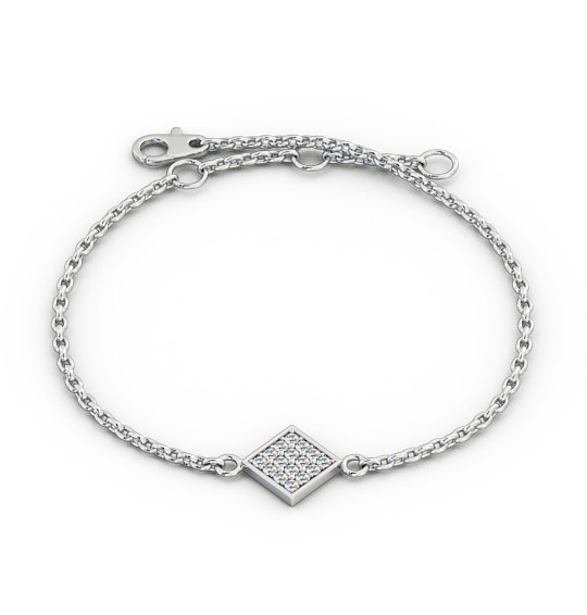 Cluster Style Delicate Diamond Bracelet 18K White Gold BRC16_WG_THUMB2 