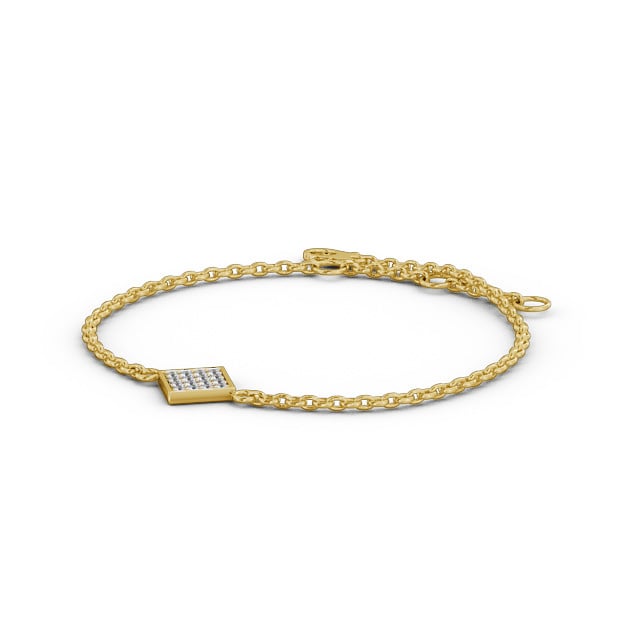 Cluster Style Delicate Diamond Bracelet 9K Yellow Gold - Cora BRC16_YG_SIDE