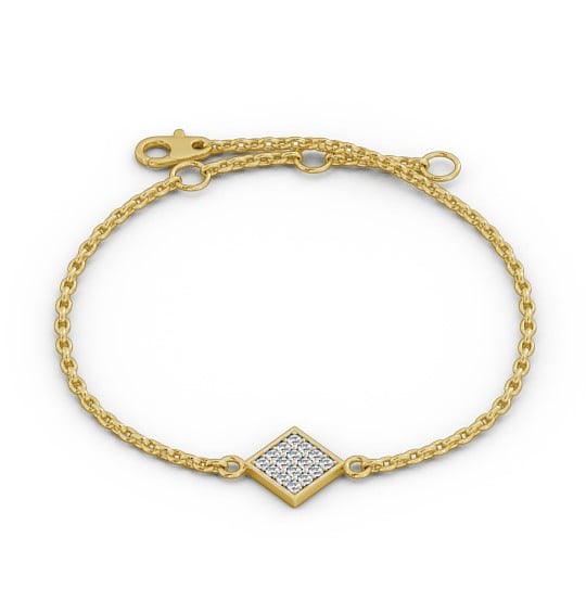 Cluster Style Delicate Diamond Bracelet 9K Yellow Gold BRC16_YG_THUMB2 
