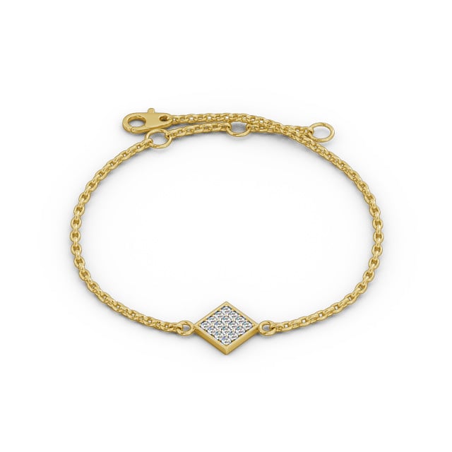 Cluster Style Delicate Diamond Bracelet 9K Yellow Gold - Cora BRC16_YG_UP