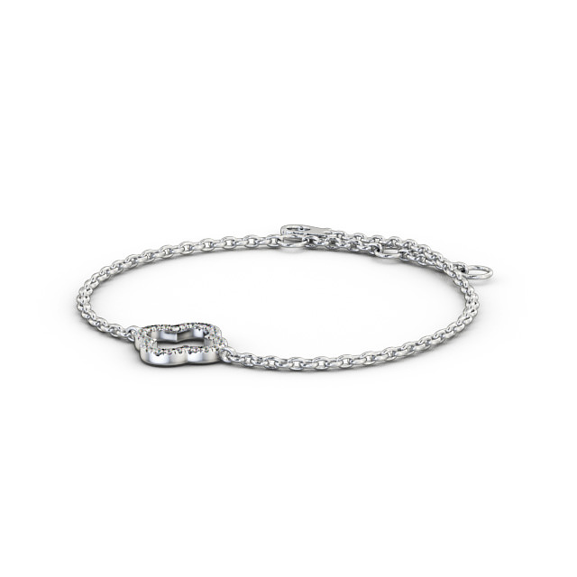 Floral Deisgn Delicate Diamond Bracelet 18K White Gold - Indra BRC17_WG_SIDE