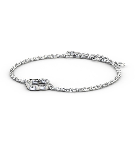 Floral Deisgn Delicate Diamond Bracelet 9K White Gold BRC17_WG_THUMB1 