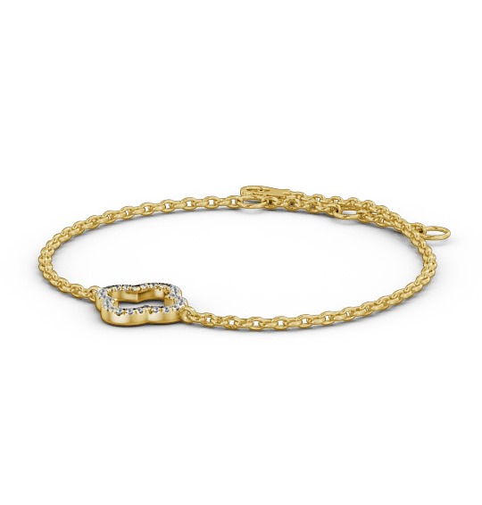 Floral Deisgn Delicate Diamond Bracelet 18K Yellow Gold BRC17_YG_THUMB1 