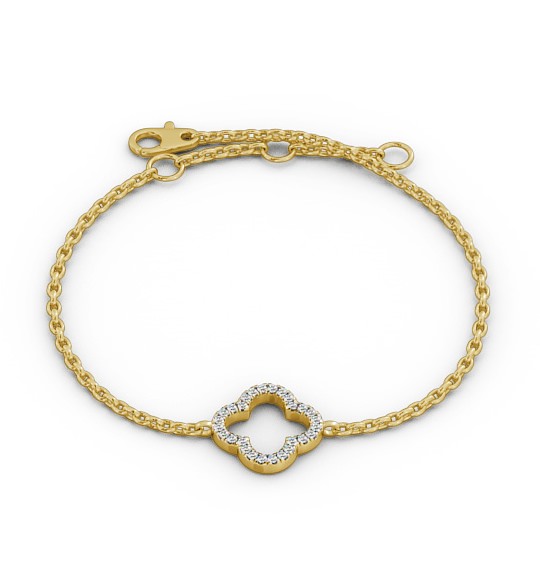  Floral Deisgn Delicate Diamond Bracelet 18K Yellow Gold - Indra BRC17_YG_THUMB2 