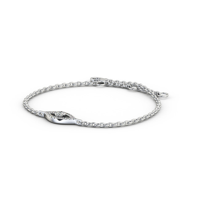 Eye Deisgn Delicate Diamond Bracelet 9K White Gold - Kyra BRC18_WG_SIDE