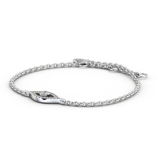 Eye Deisgn Delicate Diamond Bracelet 9K White Gold BRC18_WG_THUMB1 