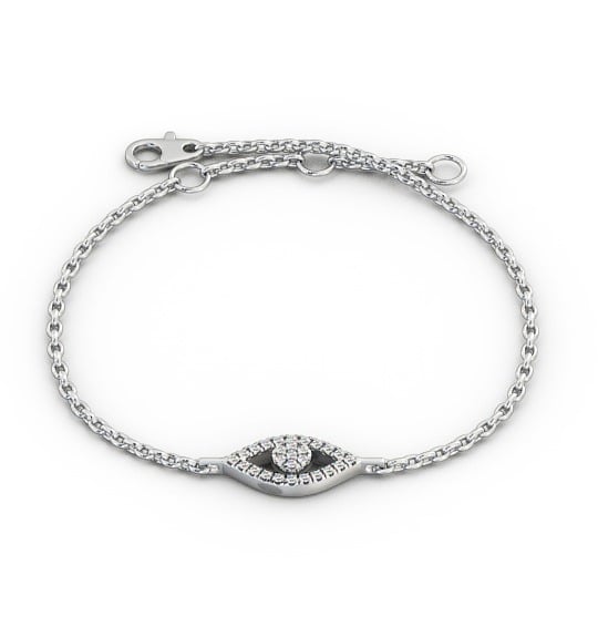  Eye Deisgn Delicate Diamond Bracelet 18K White Gold - Kyra BRC18_WG_THUMB2 