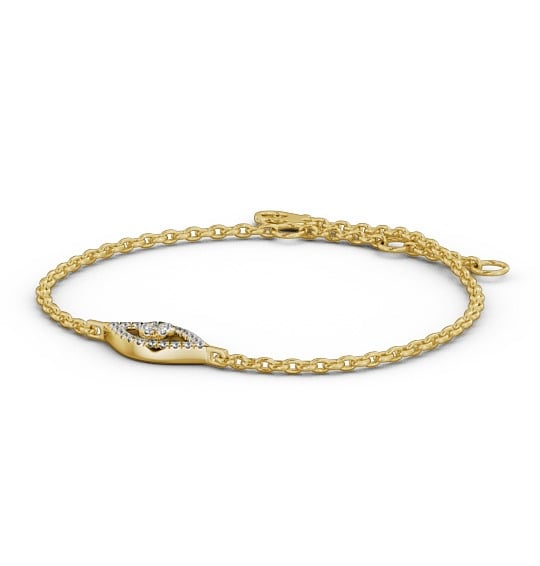 Eye Deisgn Delicate Diamond Bracelet 18K Yellow Gold BRC18_YG_THUMB1