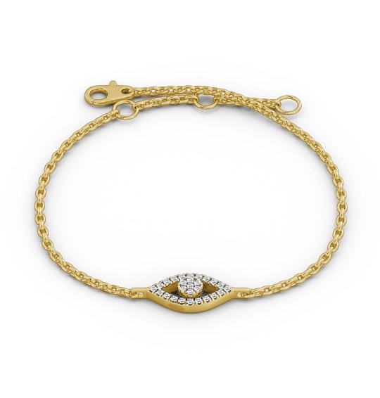  Eye Deisgn Delicate Diamond Bracelet 9K Yellow Gold - Kyra BRC18_YG_THUMB2 