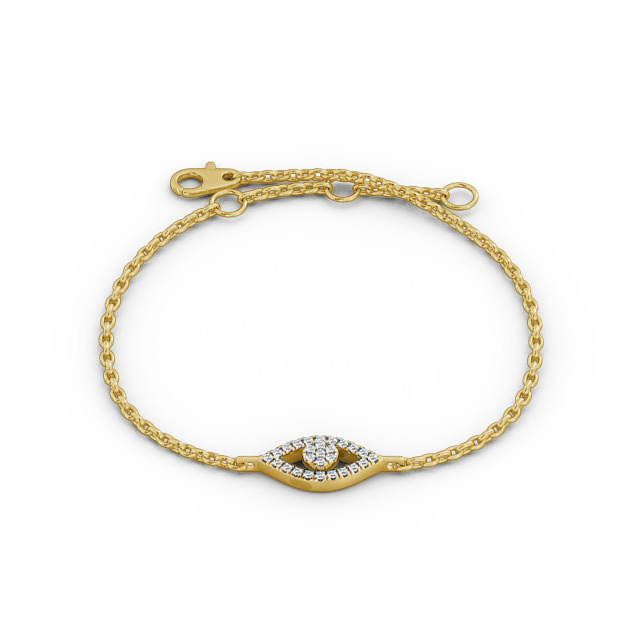 Eye Deisgn Delicate Diamond Bracelet 18K Yellow Gold - Kyra BRC18_YG_UP