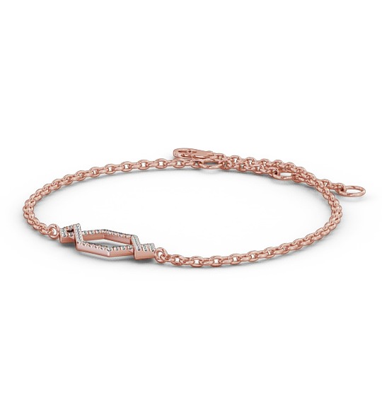 Bow Deisgn Delicate Diamond Bracelet 18K Rose Gold BRC19_RG_THUMB1 